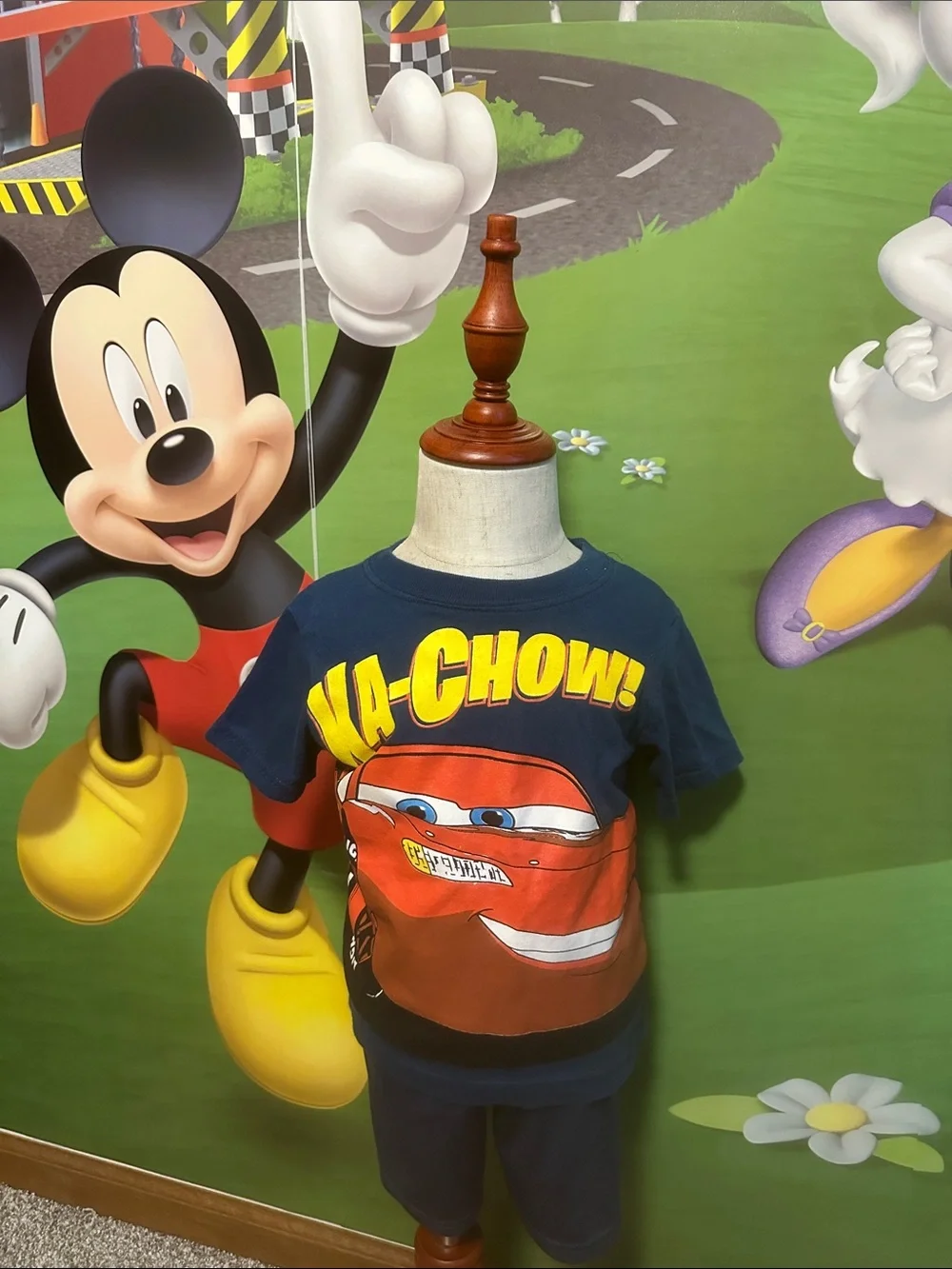 Disney Navy & Red Lightning McQueen 'Ka-Chow' Kids Tee